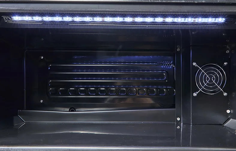 Gastro-Cool GD15 Glastürkühlschrank Theke 25 Liter schwarz/schwarz, LED