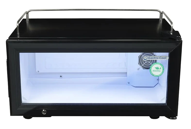 Gastro-Cool GD15 Glastürkühlschrank Theke 25 Liter schwarz/weiß, LED