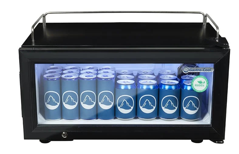 Gastro-Cool GD15 Glastürkühlschrank Theke 25 Liter schwarz/weiß, LED