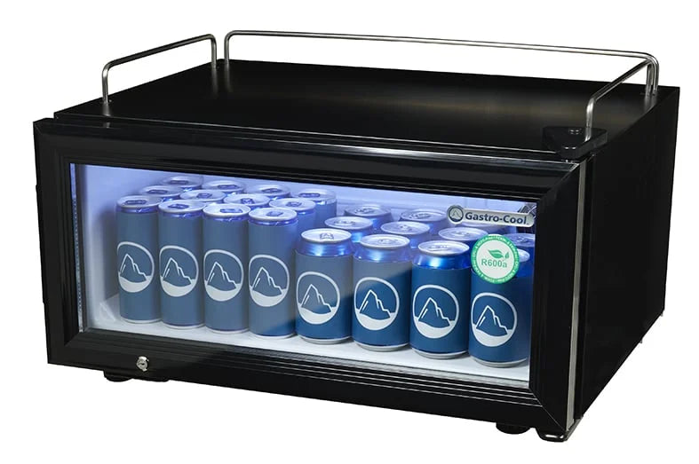 Gastro-Cool GD15 Glastürkühlschrank Theke 25 Liter schwarz/weiß, LED