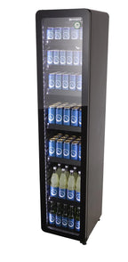 Gastro-Cool GD175 Getränkekühlschrank Retro Slim 212 Liter schwarz/schwarz, LED
