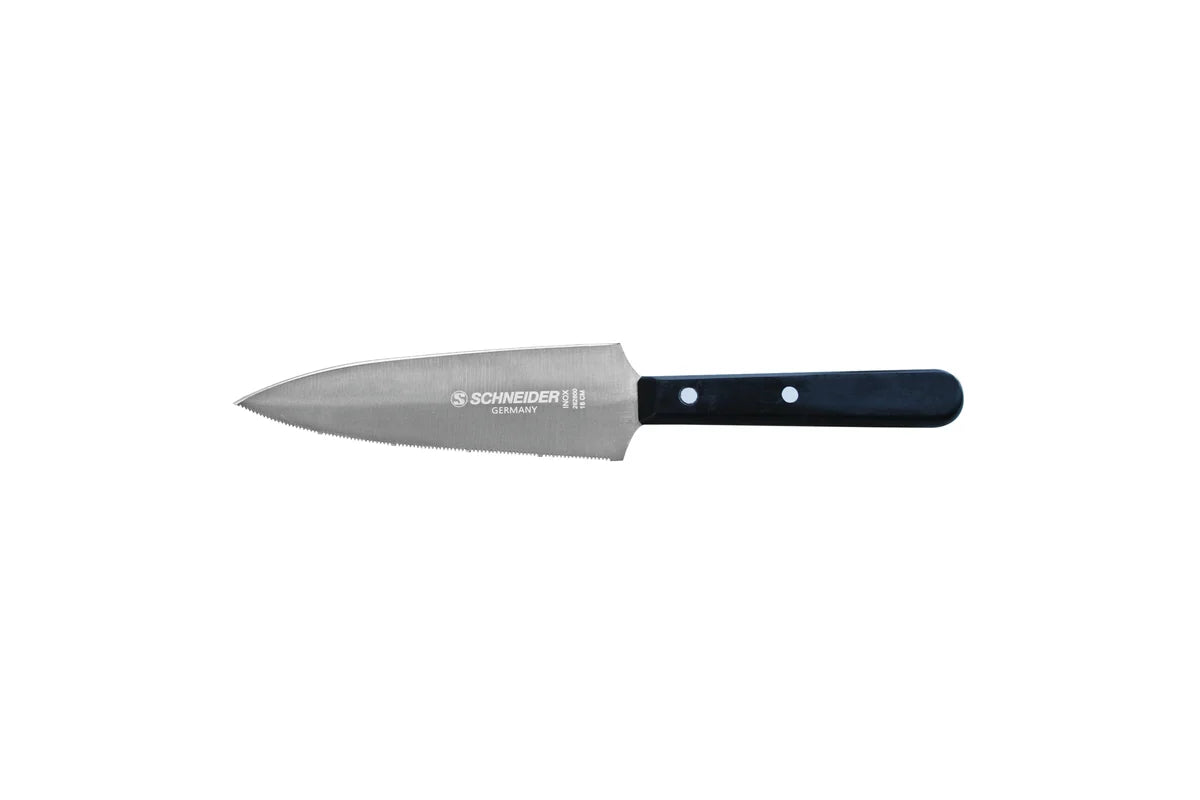Schneider Edelstahl Tortenmesser glatt / Säge fein 16 cm, schwarz