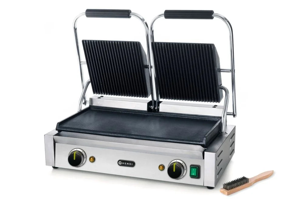 Kontaktgrill Doppelausführung 1x glatt, 1x gerillt