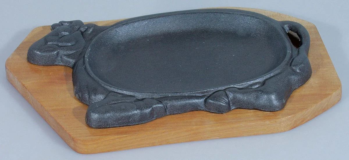 Servierpfanne Cast Iron 35, mit Holzuntersetzer, 27 x 16 x 2 cm