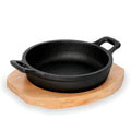 Servierpfanne Cast Iron 35, mit Holzuntersetzer, Ø 16 cm, Gusseisen/Holz