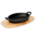 Servierpfanne Cast Iron 35, mit Holzuntersetzer, 24 x 17,5 x 5 cm