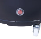 Gastro-Cool PT75 Party-Cooler / Kühltonne 73 Liter mit Glasdeckel & Schmuckrahmen Silber + LED, auf Rollen