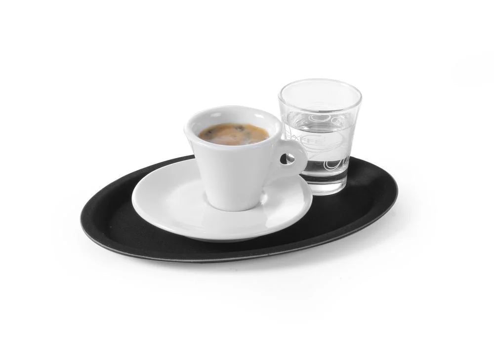 Serviertablett Rubberform oval, schwarz, 210x290 mm