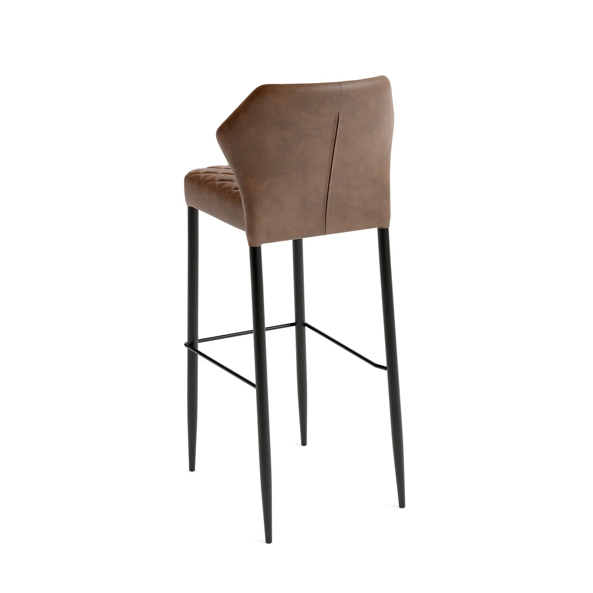 Feros Barhocker Louis, Cognac, Kunstleder gepolstert