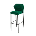 Feros Louis Barhocker Velours Gepolstert Grün, feuerhemmend, 500 x 470 x 1050 mm
