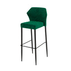 Feros Louis Barhocker Velours Gepolstert Grün, feuerhemmend, 500 x 470 x 1050 mm