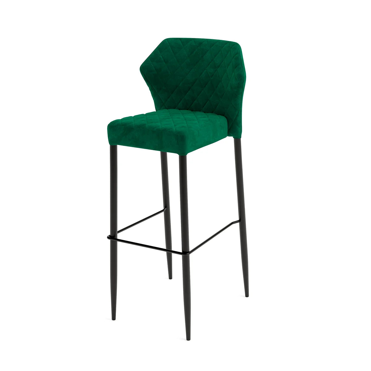 Feros Louis Barhocker Velours Gepolstert Grün, feuerhemmend, 500 x 470 x 1050 mm