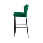 Feros Louis Barhocker Velours Gepolstert Grün, feuerhemmend, 500 x 470 x 1050 mm
