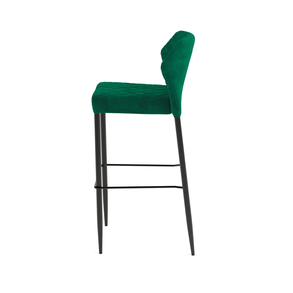 Feros Louis Barhocker Velours Gepolstert Grün, feuerhemmend, 500 x 470 x 1050 mm