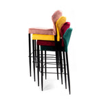 Feros Louis Barhocker Velours Gepolstert Grün, feuerhemmend, 500 x 470 x 1050 mm