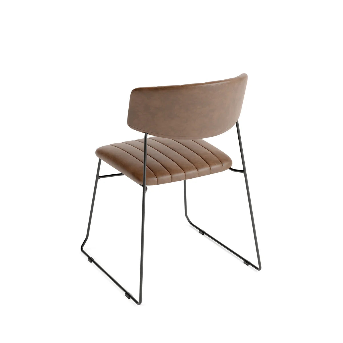 Feros Mundo Stapelstuhl Cognac, Kunstleder gepolstert, feuerhemmend, 540 x 550 x 790 mm