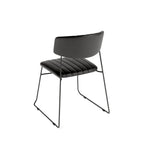 Feros Mundo Stapelstuhl Schwarz, Kunstleder gepolstert, feuerhemmend, 540 x 550 x 790 mm