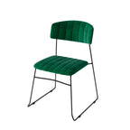 Feros Mundo Stapelstuhl Grün, Velours gepolstert, feuerhemmend, 540 x 550 x 790 mm