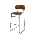 Feros Mundo Barhocker Cognac, Kunstleder gepolstert, feuerhemmend, 465 x 490 x 1050 mm