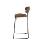 Feros Mundo Barhocker Cognac, Kunstleder gepolstert, feuerhemmend, 465 x 490 x 1050 mm