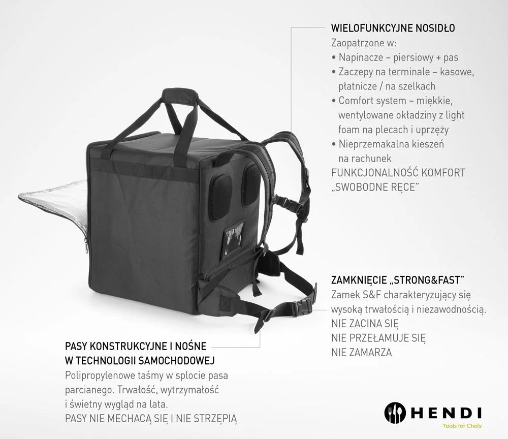 Hendi Thermo-Transportrucksack, 75,2L, Schwarz, 410x410x(H)480mm