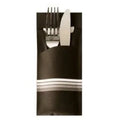 Papstar Bestecktasche 5 cm schwarz/weiss Stripes