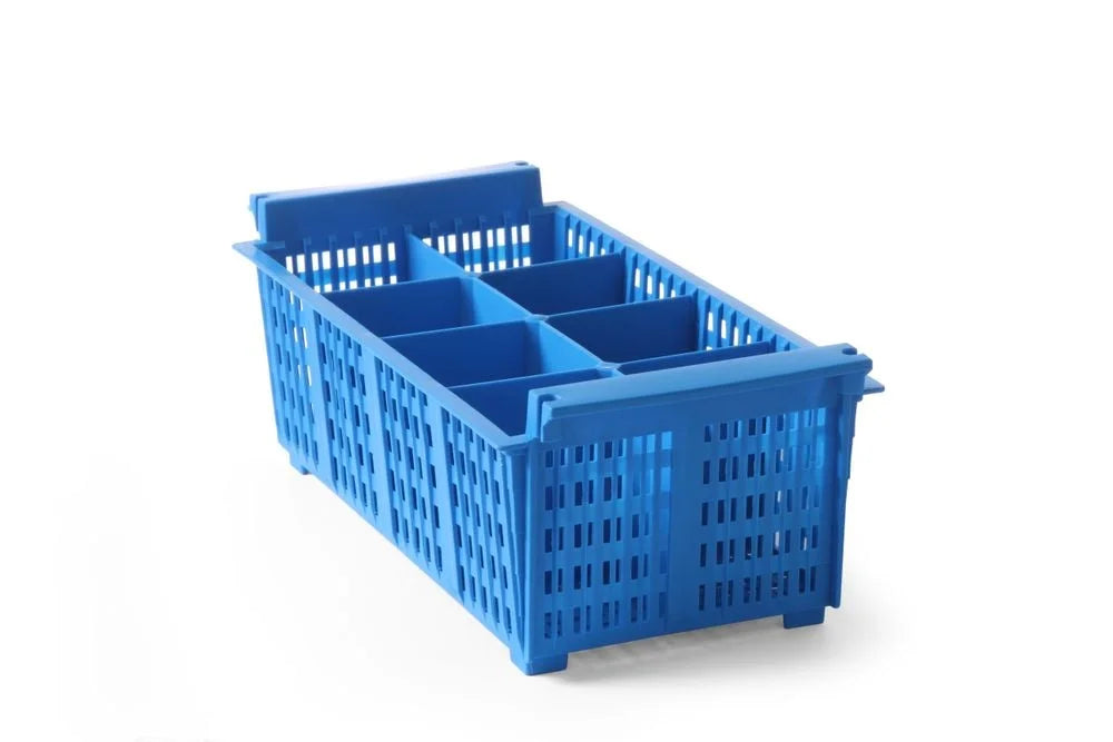 Besteckkorb 8 Faecher Kunststoff blau