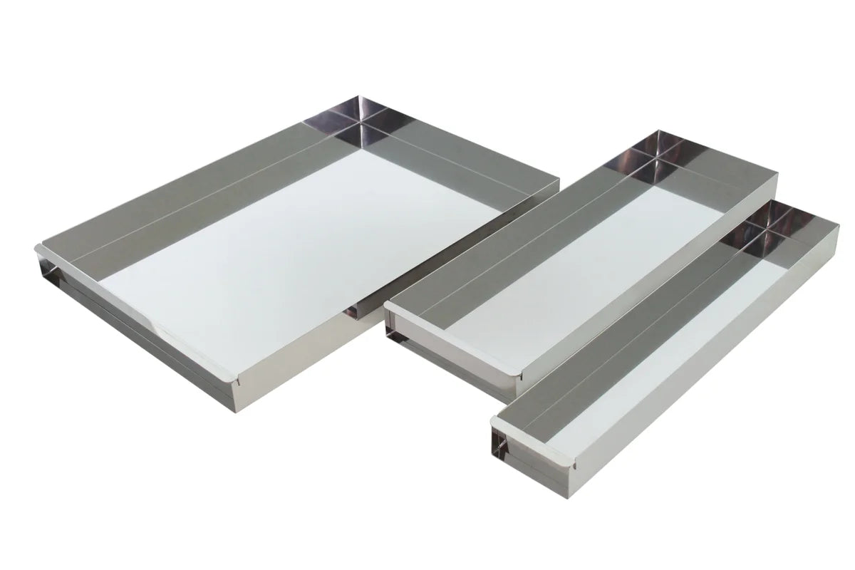 Schneider Edelstahl Schnittkuchenbleche mit Vorsatzschiene 580 x 100 x 50 mm
