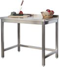 Edelstahl Arbeitstisch Profi 700 x 600 mm - mit Aufkantung