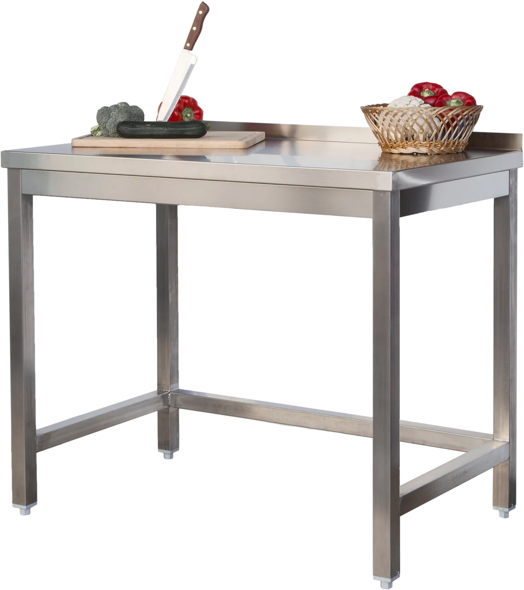 Edelstahl Arbeitstisch Profi 800 x 600 mm - mit Aufkantung