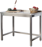 Edelstahl Arbeitstisch Profi 1800 x 600 mm - mit Aufkantung