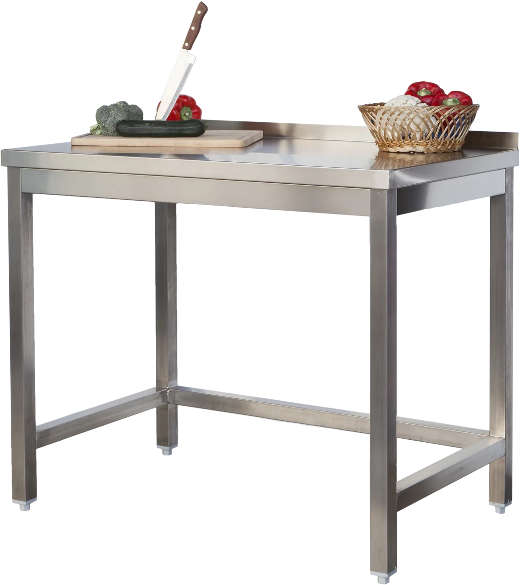 Edelstahl Arbeitstisch Profi 1800 x 600 mm - mit Aufkantung