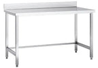Edelstahl Arbeitstisch Eco 14x6 ohne Grundboden mit Aufkantung