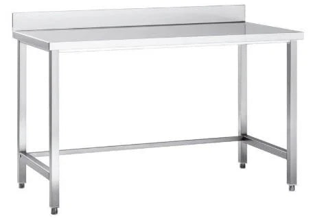 Edelstahl Arbeitstisch Eco 15x6 ohne Grundboden mit Aufkantung
