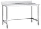 Edelstahl Arbeitstisch Eco 16x7 ohne Grundboden mit Aufkantung