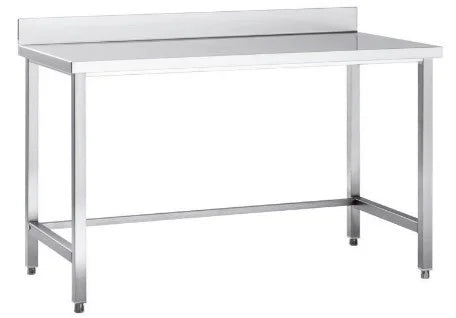 Edelstahl Arbeitstisch Eco 18x6 ohne Grundboden mit Aufkantung