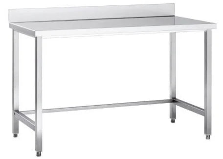 Edelstahl Arbeitstisch Eco 18x7 ohne Grundboden mit Aufkantung