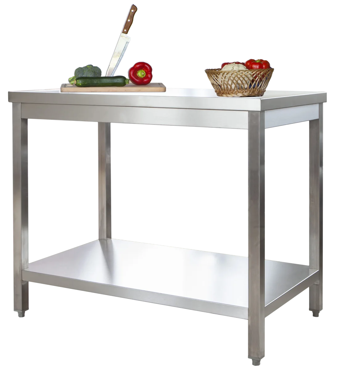 Edelstahl Arbeitstisch Profi 1000 x 600 mm - mit Grundboden