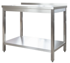 Edelstahl Arbeitstisch Profi 1500 x 700 mm - mit Grundboden und Aufkantung