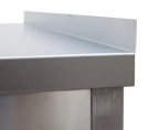Edelstahl Arbeitstisch Profi 1500 x 700 mm - mit Grundboden und Aufkantung