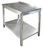 Edelstahl Arbeitstisch Profi 1600 x 600 mm - mit Grundboden und Aufkantung
