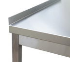 Edelstahl Arbeitstisch Profi 1600 x 600 mm - mit Grundboden und Aufkantung