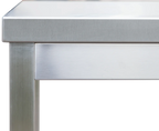 Edelstahl Arbeitstisch Profi 1600 x 600 mm - mit Grundboden und Aufkantung