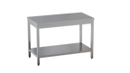 Edelstahl Arbeitstisch Eco 10x7 mit Grundboden