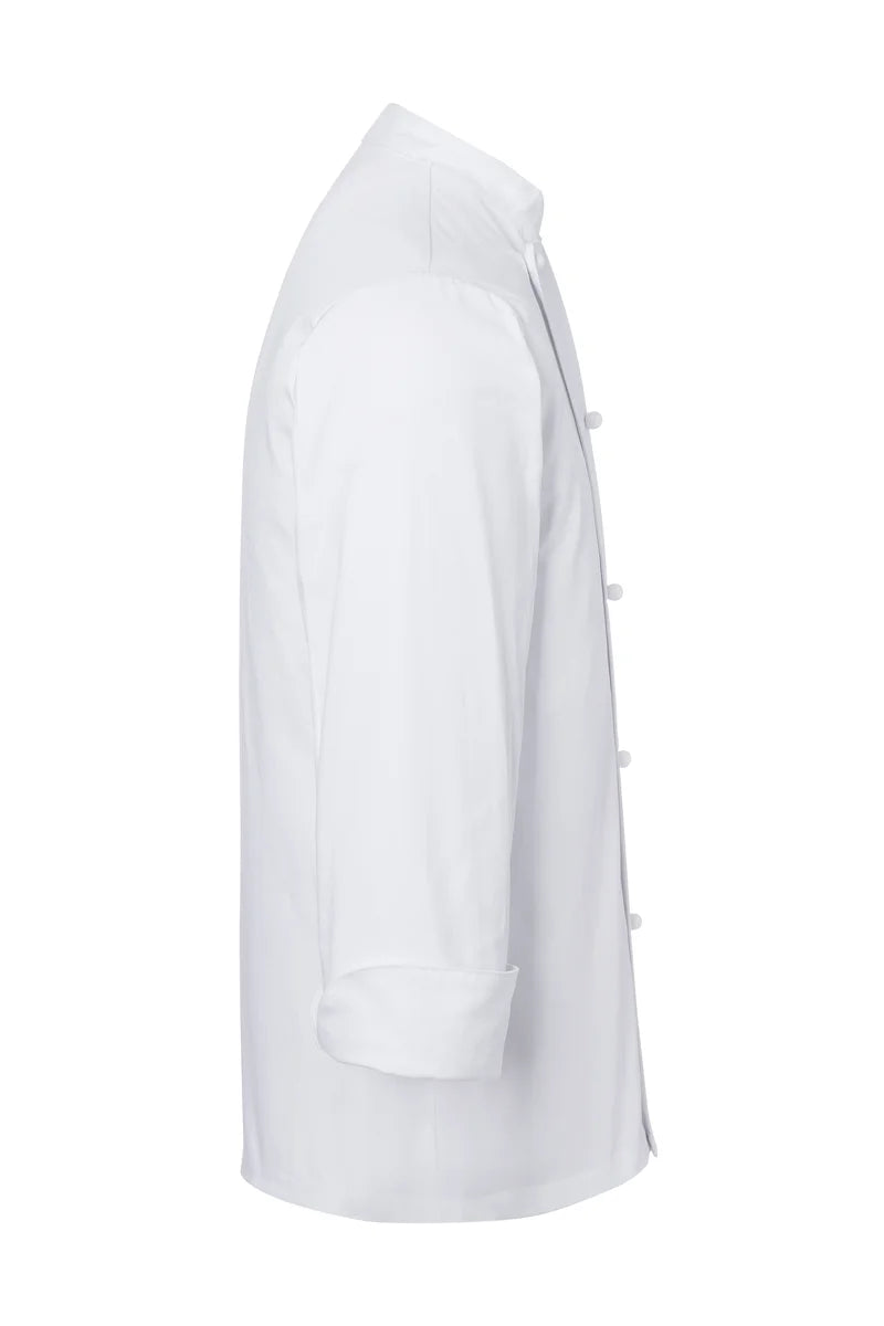 Herrenkochjacke Basic, Kugelknöpfe, weiß, Größe: L