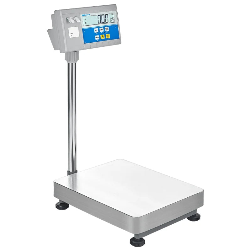 AE Adam Bodenwaage mit Hochanzeige und Einbaudrucker für Etiketten oder Barcodes 300 kg / Lesbarkeit 20 g