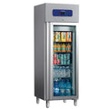 Mastro Kühlschrank 400 Liter aus Edelstahl mit Glastür, 460x485 mm, -2°/+8°C
