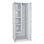 Putzmittelschrank mit Sockel, BxTxH 600x500x1800 mm, lichtgrau RAL 7035