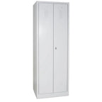 Putzmittelschrank mit Sockel, BxTxH 600x500x1800 mm, lichtgrau RAL 7035