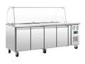 Polar Saladette 4 Türen mit Glasaufsatz